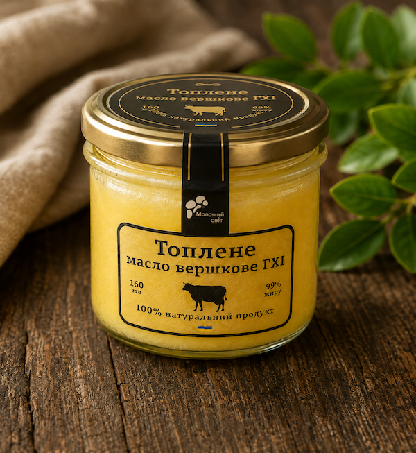 Масло вершкове топлене ГХІ, 160 гр.
